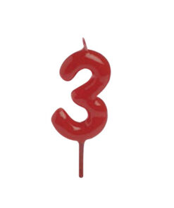 Espelma Número 3 Vermella
