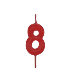 Espelma  Número 8 Vermella