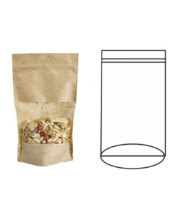 Bolsa Zip Kraft con Ventana 16+8x27Cm