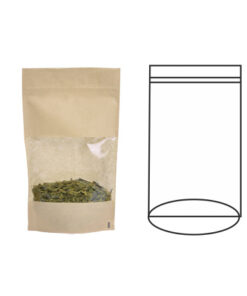 Bolsa Zip Kraft con Ventana 21+11x31Cm