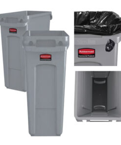 Papelera Slim Jim 60L Gris