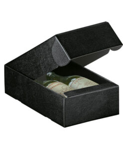 Caixa 2 Ampolles 34x18,5x9Cm Pelle Nero