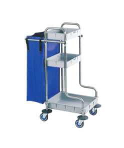 Carro Limpieza 3 Bandejas + 1 Bolsa 78x51x113Cm Inox