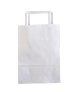 Bolsa Kraft Asa Plana 23x10x32 Blanca