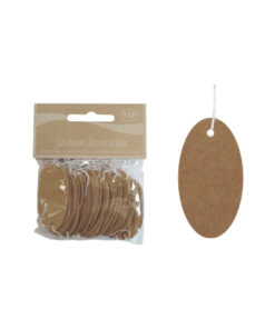 Blister 48Etiquet Oval 5,5x3cm Natural