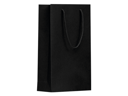 Bolsa papel 2botella 20x9x38+5 negra -