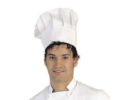 Gorro Cocinero Chef Algodón Blanco (25 Uds)